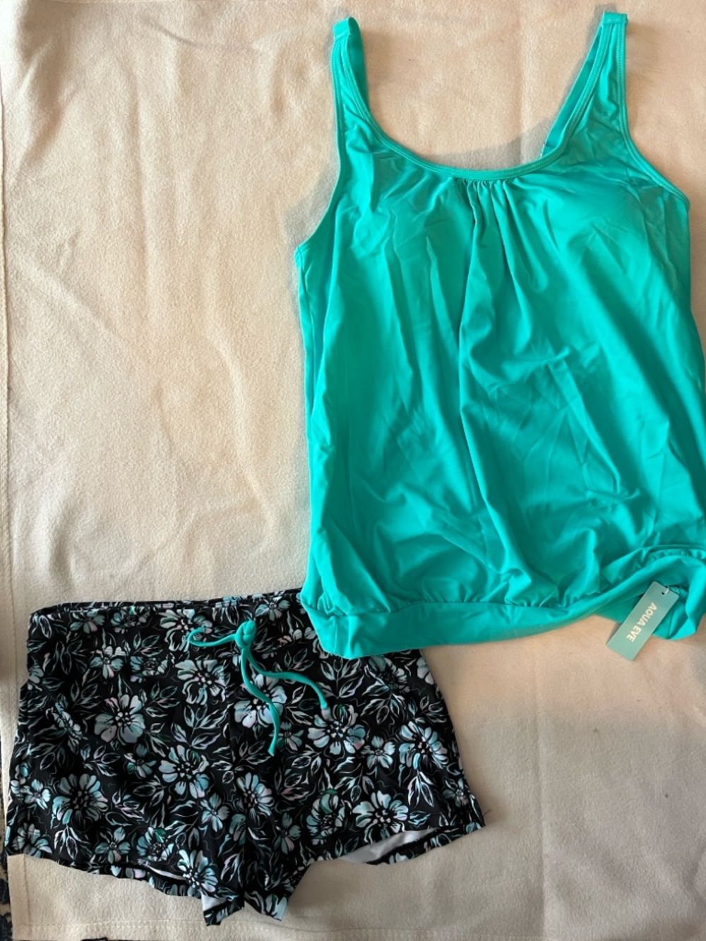 Aqua Eve Teal 2 piece tankini